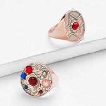 Shein Color Block Detail Ring Set 2pcs