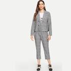 Shein Striped Double Button Blazer With Pants
