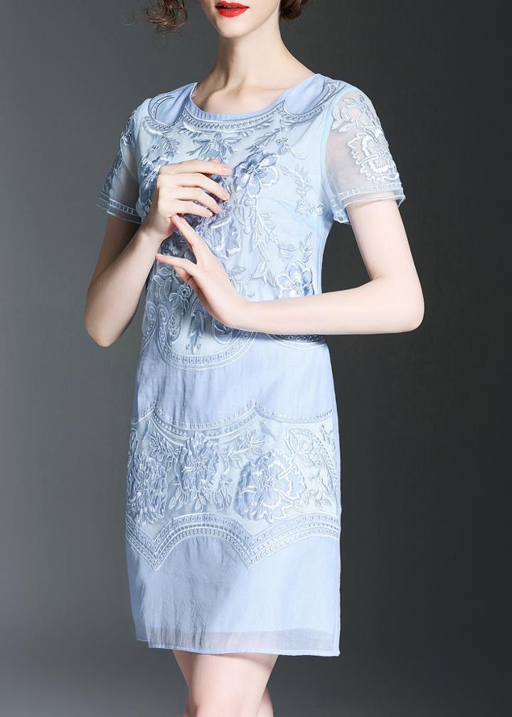 Shein Flowers Embroidered Sheath Dress