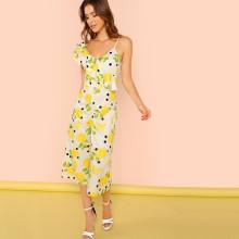 Shein Asymmetrical Ruffle Embellished Dot Jumpsuit