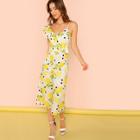 Shein Asymmetrical Ruffle Embellished Dot Jumpsuit