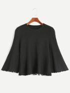 Shein Black Contrast Trim Jersey Loose Sweater