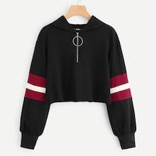 Shein O-ring Zip Hoodie Crop Sweatshirts