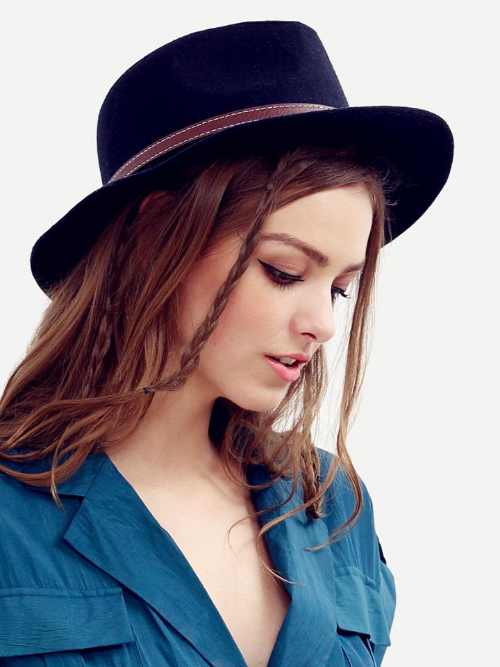 Shein Navy Vintage Large Brimmed Hat