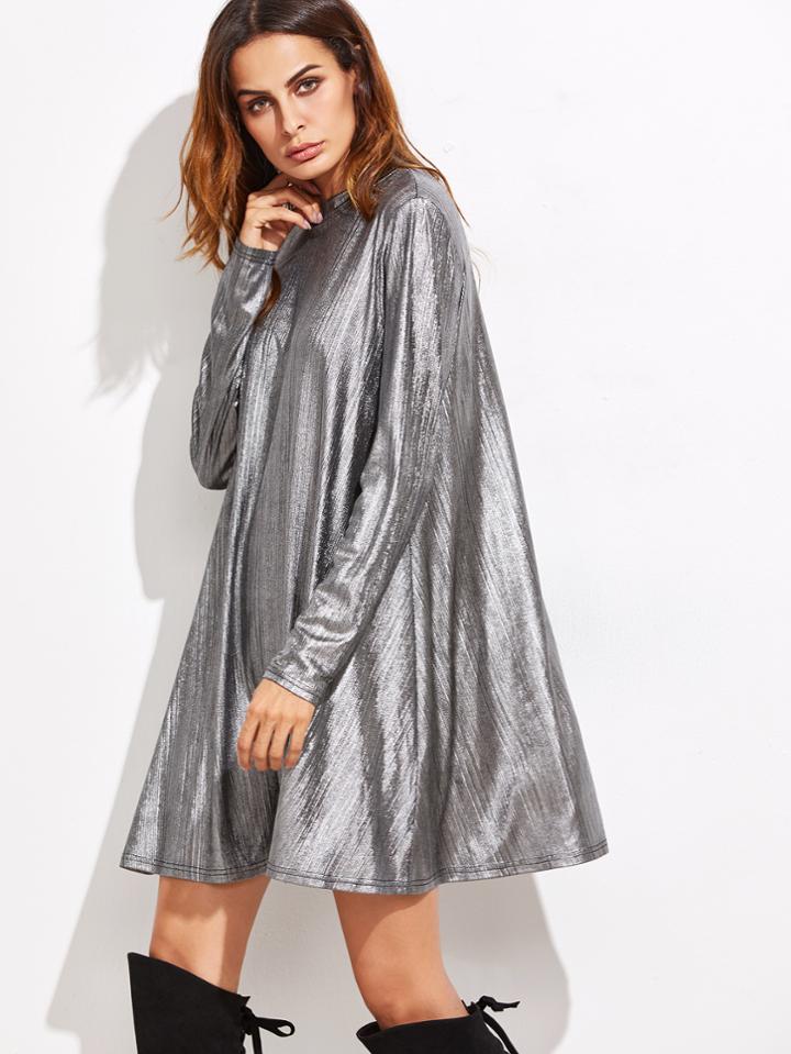 Shein Silver Keyhole Back Tent Dress