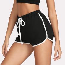 Shein Contrast Binding Drawstring Sleep Shorts