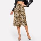 Shein Split Cheetah Print Skirt