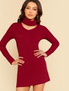 Shein Front Cutout Turtleneck Dress