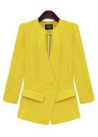 Rosewe Catching V Neck Yellow Long Sleeve Suits With Button