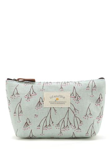 Shein Plant Print Zipper Makeup Bag