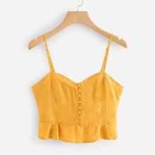 Shein Shirred Back Crop Cami Top
