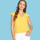 Shein V Cut Neck Solid Top