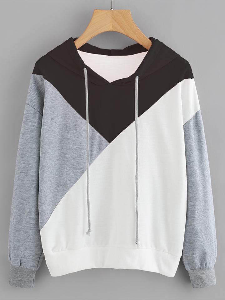 Shein Cut & Sew Panel Hoodie