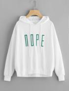 Shein Letter Embroidered Hoodie