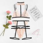 Shein Floral Lace Garter Lingerie Set With Choker