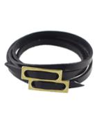 Shein Black Pu Leather Wrap Bracelet