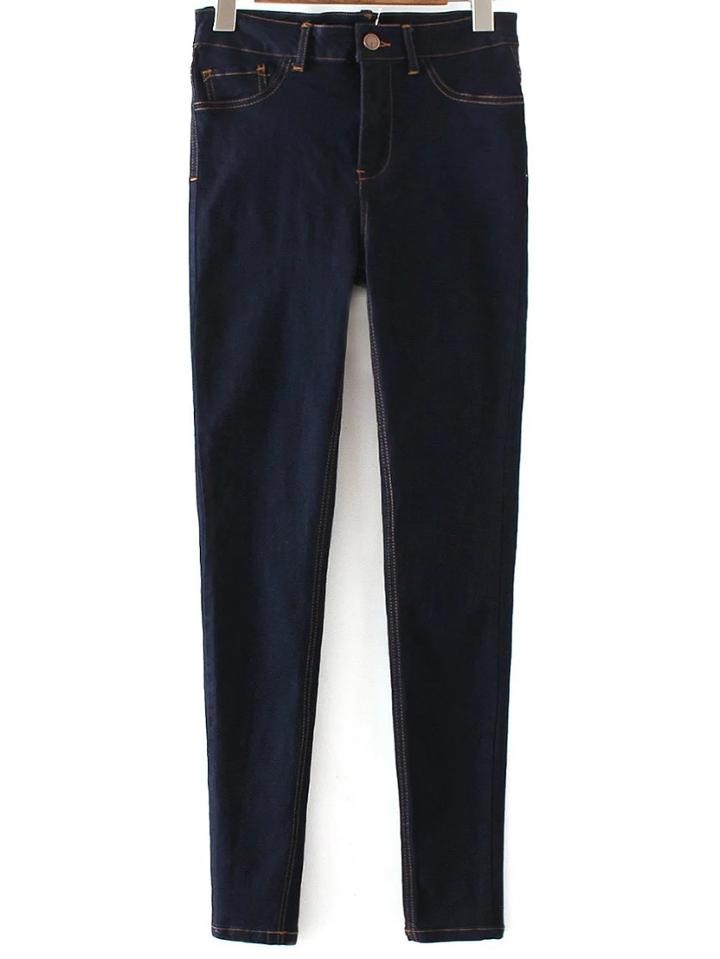 Shein Navy High Waist Skinny Jeans