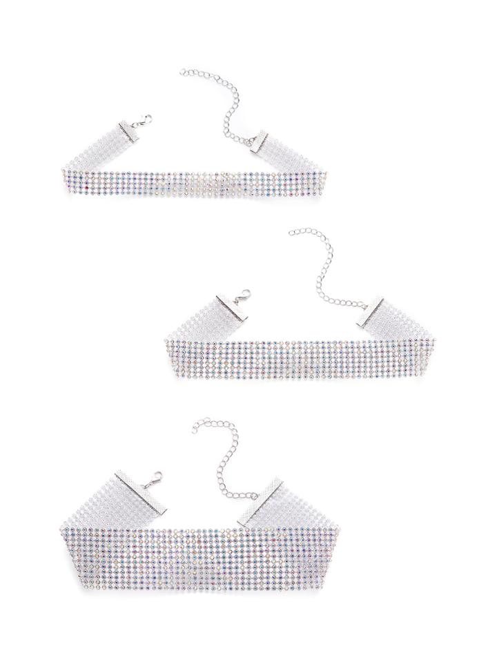 Shein Multi Shaped Rhinestone Choker Set