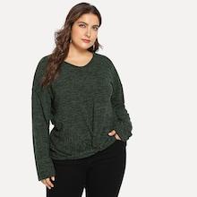 Shein Plus Drop Shoulder Twist Sweater