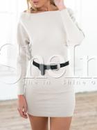 Shein Beige Long Sleeve Bodycon Dress