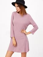 Shein Pink Ribbed Knit A Line Dress