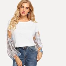 Shein Contrast Mesh Tee