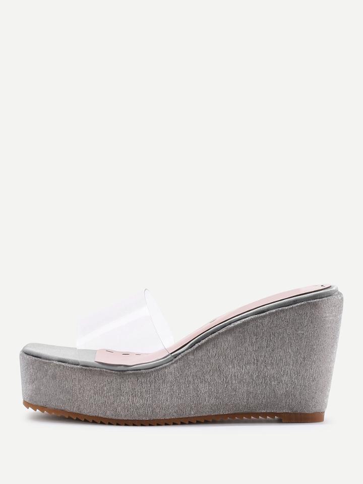 Shein Clear Top Strap Wedges