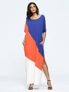Shein Color Block Split Side Full Length Dress