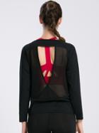 Shein Active Mesh Paneled Open Back Gym T-shirt