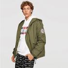 Shein Men Drawstring Hem Zip Up Button Coat