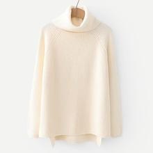 Shein High Neck Raglan Sleeve Rib Knit Trim Sweater