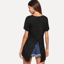 Shein Dip Hem Split Back Tee