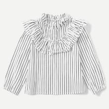 Shein Girls Tiered Ruffle Striped Blouse