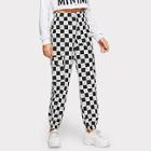 Shein Checkerboard Letter Print Pants