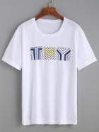 Shein White Maze Print T-shirt