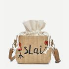 Shein Embroidered Detail Drawstring Bag