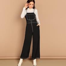 Shein Pocket Front Wide Leg Jumpsuit