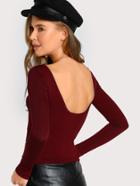 Shein Scoop Back Crop T-shirt