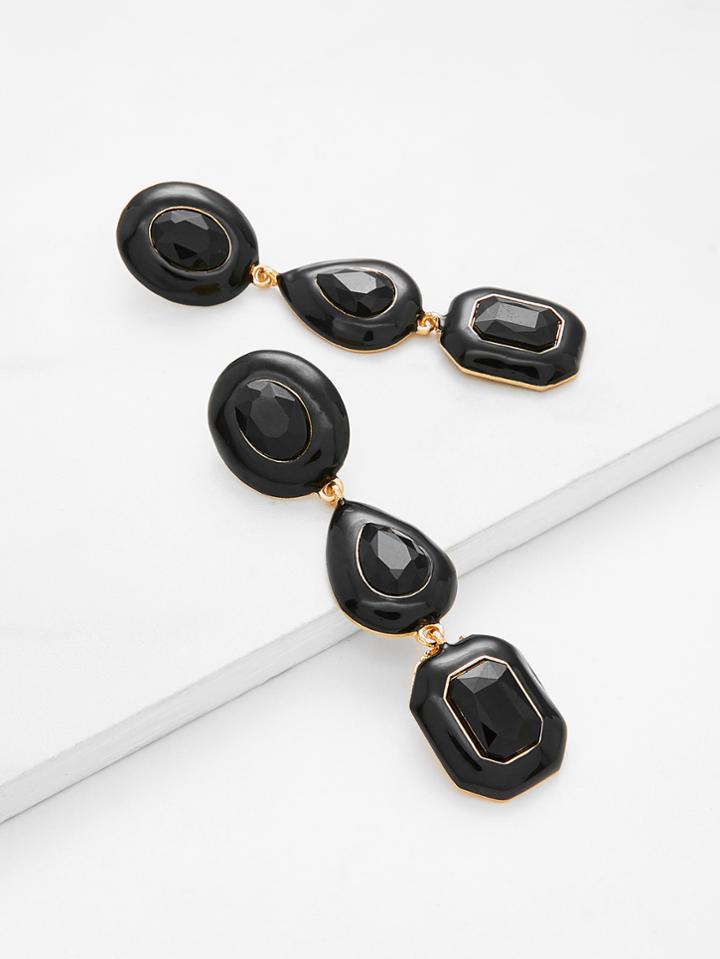 Shein Rhinestone Decorated Drop Earrings