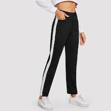 Shein Slant Pocket Contrast Tape Pants