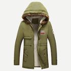 Shein Men Fleece Lined Patched Detail Hooded Jacket