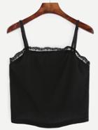 Shein Black Lace Trim Cami Top