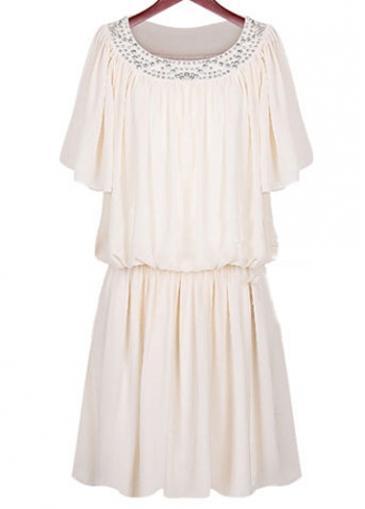Rosewe Charming Butterfly Sleeve Beads Decorated Mini Dress