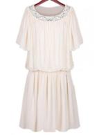 Rosewe Charming Butterfly Sleeve Beads Decorated Mini Dress