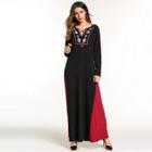 Shein Graphic Embroidered Colorblock Longline Dress
