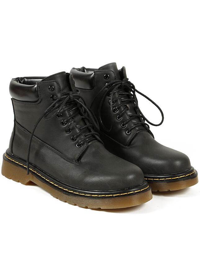 Shein Black Round Toe Thick-soled Boots