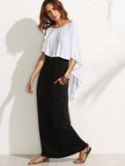 Shein Cut Out Back Ruffle Floor Length Dress