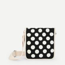 Shein Dot Print Canvas Crossbody Bag