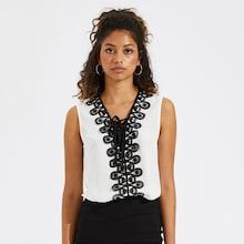 Shein Contrast Lace Shell Top
