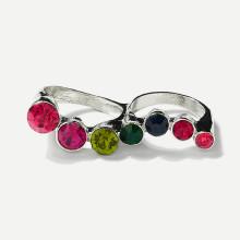 Shein Asymmetrical Rhinestone Double Finger Ring